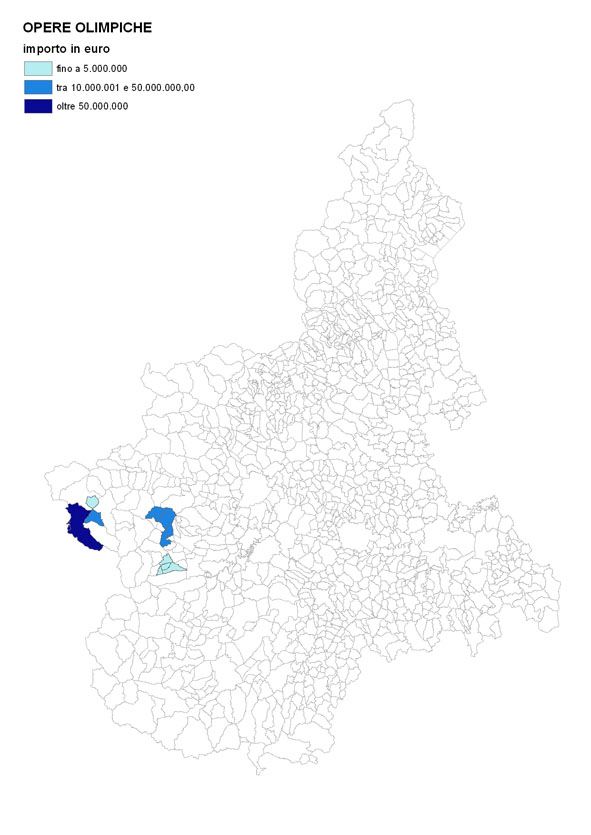 Importo interventi per comune - OPERE OLIMPICHE